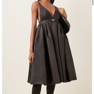 Logo-Detailed Nylon Gabardine Midi S Dress
